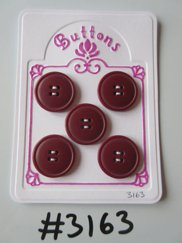 #3163 Lot of 5 Large Dark Pink Buttons
