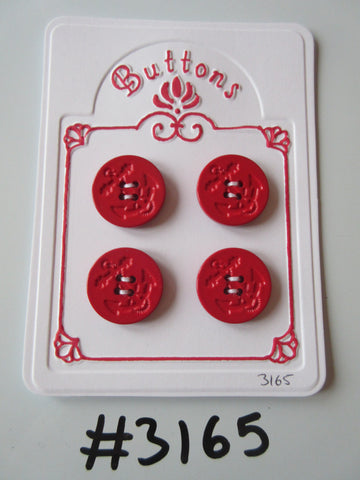 #3165 Lot of 4 Red Anchor Detail Buttons