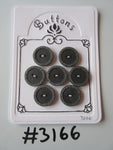 #3166 Lot of 7 Dark Grey Buttons
