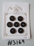 #3169 Lot of 7 Shiny Brown Buttons