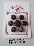 #3176 Lot of 7 Brown Leather Effect Football Buttons