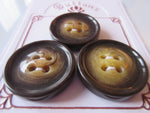 #3193 Lot of 3 Large Brown Swirl Buttons