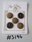 #3194 Lot of 5 Brown Buttons