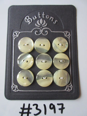#3197 Lot of 9 Pale Yellow / Cream Buttons