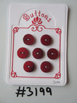 #3199 Lot of 7 Shiny Red Buttons