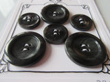 #3202 Lot of 6 Dark Grey Swirl Buttons