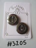 #3205 Lot of 2 Large Pewter Colour Buttons