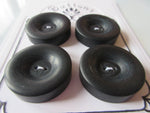 #3212 Lot of 4 Black with Grey Swirl Chunky Buttons