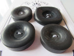 #3213 Lot of 4 Large Black with Grey Swirl Buttons