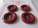 #3216 Lot of 4 Deep Red Buttons
