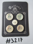 #3217 Lot of 5 Shiny Iridescent Cream Buttons