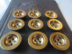 #3220 Lot of 9 Gold Colour Bowl Shape Buttons