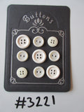 #3221 Lot of 9 Mixed White Buttons
