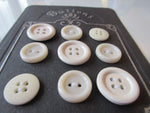#3221 Lot of 9 Mixed White Buttons