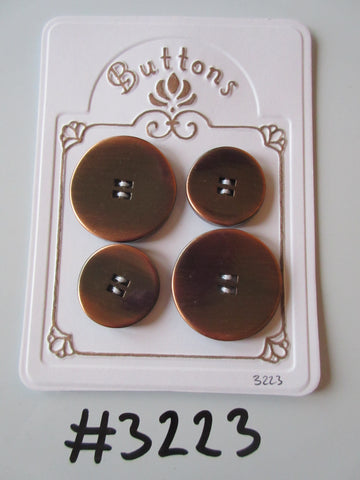 #3223 Lot of 4 Copper Colour Buttons
