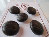 #3225 Lot of 5 Dark Brown Leather Effect Buttons