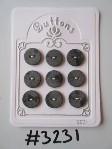#3231 Lot of 9 Dark Grey / Black Buttons