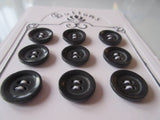 #3233 Lot of 9 Black Buttons