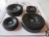 #3238 Lot of 4 Chunky Black Buttons