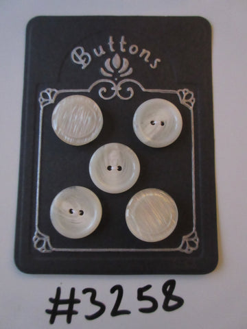 #3258 Lot of 5 Cream / Off White Buttons
