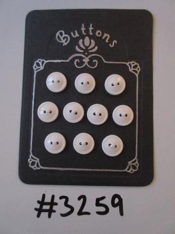 #3259 Lot of 10 White Buttons