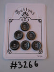 #3266 Lot of 6 Shiny Grey Buttons