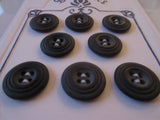 #3272 Lot of 8 Black Ring Design Buttons