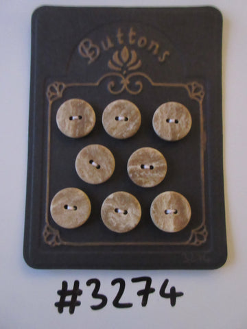 #3274 Lot of 8 Light Brown Buttons