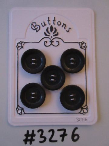 #3276 Lot of 5 Black Dish Shape Buttons