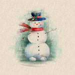 Christmas Snowman / Snowperson Cushion Panel Cotton Rich Fabric